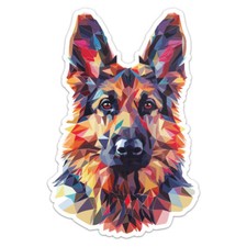 Triangulated German Shepherd Dog Car Bumper Sticker Vinyl Decal