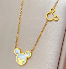 NEW Girls Gold Plated Mickey Mouse Ears Necklace - 15mm x 15mm