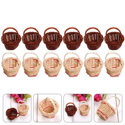 12 Pcs Rattan Woven Basket Landscaping Decor Einkaufskorb Aus Wohnkultur