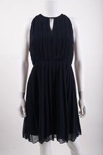 J.Crew Womens Pleated Dress A-Line Chiffon Sz 0 Navy Blue Style 46157