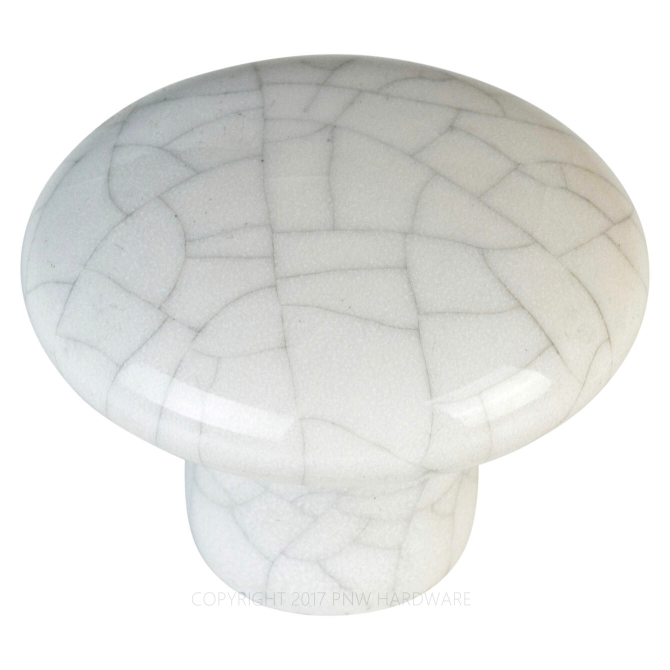 Ceramic Antique White Crackle Cabinet Knob Drawer Pull, Distressed Aged Rustic