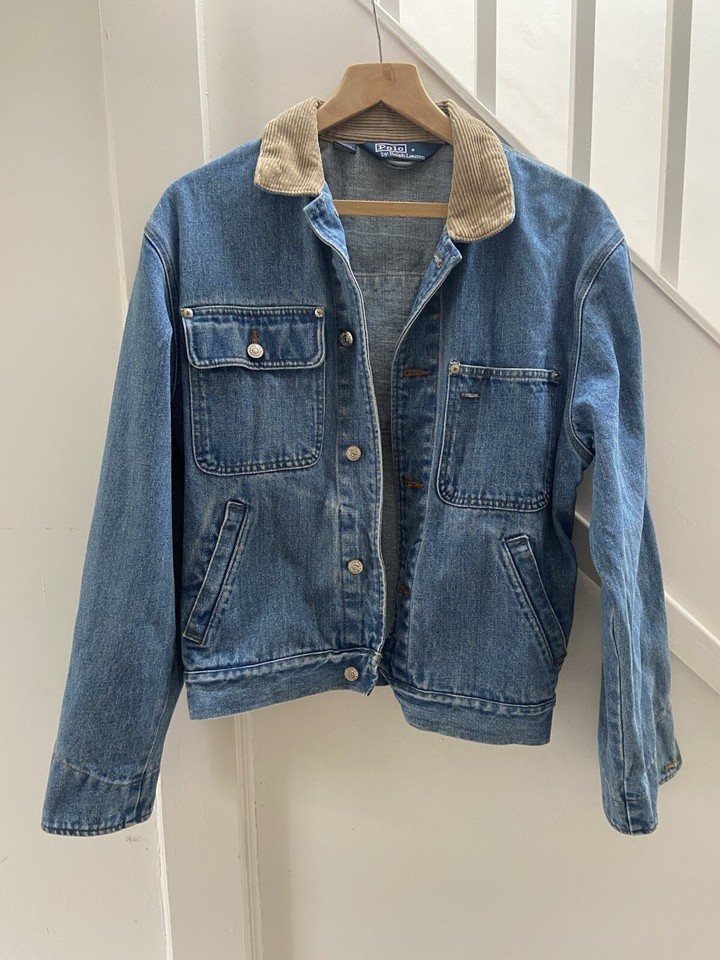 Vintage Polo by Ralph Lauren denim jacket Stars And Stripes patch size