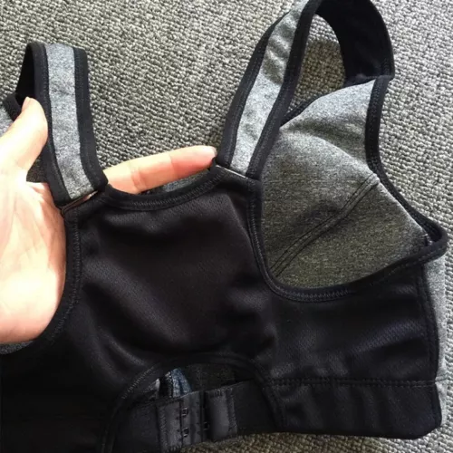 Plain Zipper Women Front Closure Sports Bra Racerback Yoga Gym Bra Size S-5XL - Picture 18 of 27