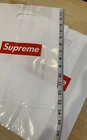 10 sacs à provisions originaux Supreme en plastique blanc logo boîte rouge 14 x 10