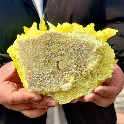 3.41LB Rare yellow sulfur crystal quartz crystal mineral specimen - 第 15/15 張圖片