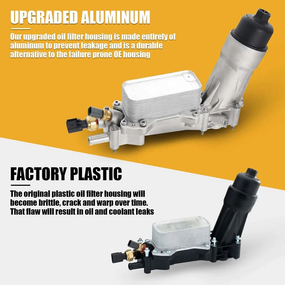 Aluminum Oil Cooler Filter Housing Assembly For Ram ProMaster 1500 2500 3500 V6 - Image 3 of 4