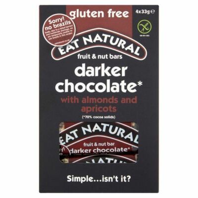 Eat Natural Darker Chocolate with Almonds & Apricots - 4 x 33g