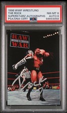 1998 WWF Wrestling The Rock Rookie Card Auto Superstarz Autograph PSA NM MT 8