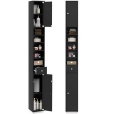 Tall Black Bathroom Cabinet Bathroom Storage Cupboard Tallboy Unit itzcominghome