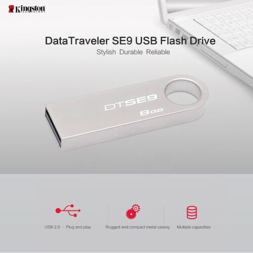 Kingston DTSE9 Silver UDisk 128GB USB2.0 Flash Drive Memory Stick Storage Device - Afbeelding 1 van 9