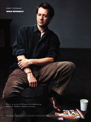 ABSOLUT RESPONSIBILITY VODKA  AD 2000 VERY RARE OUT OF PRINT GARY OLDMAN