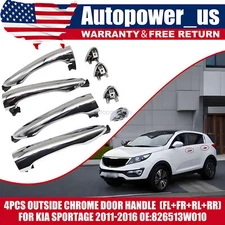 4PCS Chrome Door Handle Outside Front+Rear Left+Right For Kia Sportage 2011-2016