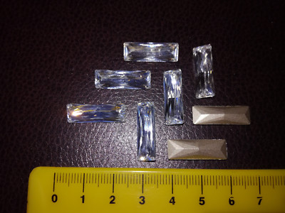 2 Stück Original SWAROVSKI 4547 Princess Baguette Strass Steine Crystal 21x7mm