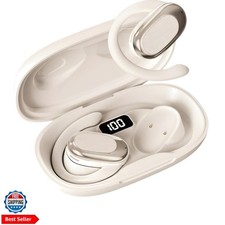 Adjustable Silicone Open Ear Headphones Wireless Bluetooth 5.4, Earbuds with ...