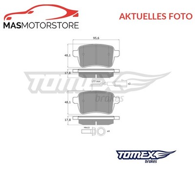 SATZ BREMSBELÄGE BREMSKLÖTZE TOMEX BRAKES TX 17-941 P FÜR ALFA ROMEO