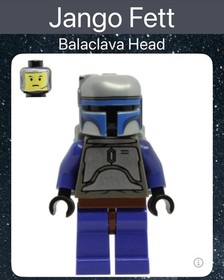 LEGO Star Wars (7153) Jango Fett Minifigure SW0053 - Balaclava Head Great Cond!