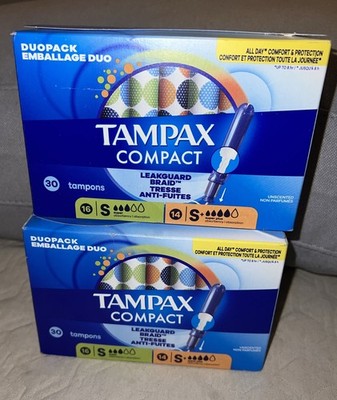 Tampax Compact Duopack Tampons Unscented - 2 Boxes Total 60