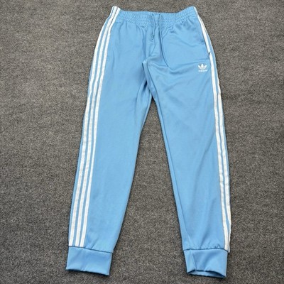Adidas Pants Mens Medium Blue Carolina 3 Stripe Warm Up Joggers Athleisure Track