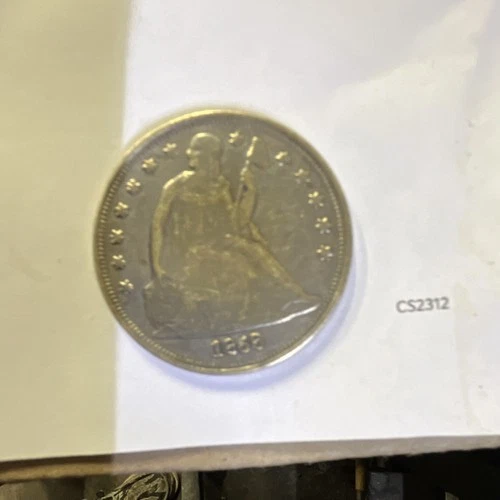 1865 Seated Liberty Dollar Silver Coin  $1 0.9 Fineness Circulated