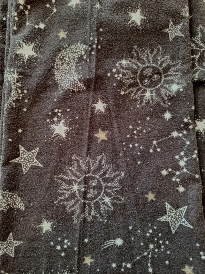 Pijama P J Salvage Cosmic Heart negro 100 % algodón franela para mujer talla mediana/grande  Foto 4 de 4