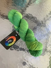 Done Roving - 1 Hank CLOVERLEAF  Green Hand Painted Superwash Merino Yarn