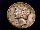 1939-S  Mercury Dime, Extra Fine Grade.