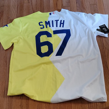 Nike Brooklyn Dodgers Smith 67 MLB Baseball Jersey 3XL WHITE/YELLOW NEW W/TAGS