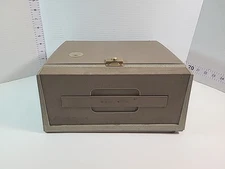 Sawyer 500-A Slide Projector Original Case Power Cord Brass Trim Tested/Working