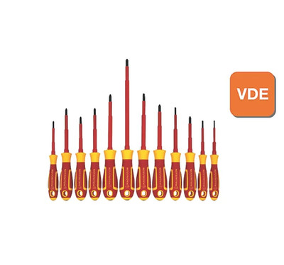 MAGNUSSON SCHRAUBENDREHER SET 12 GEMISCHTE VDE-TEILE verschiedene Größen Soft-Grip