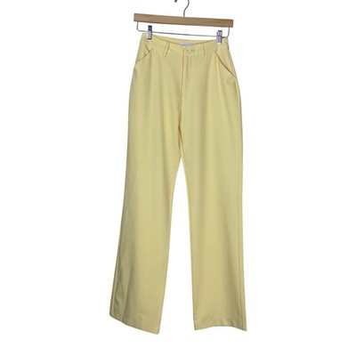 Danielle Bernstein Butter Yellow Straight Leg Pants Size 2 Tailored Trouser