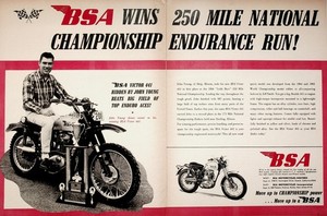 1966 BSA Victor 441 Vintage Ad 250 Mile Enduro Championship Winner