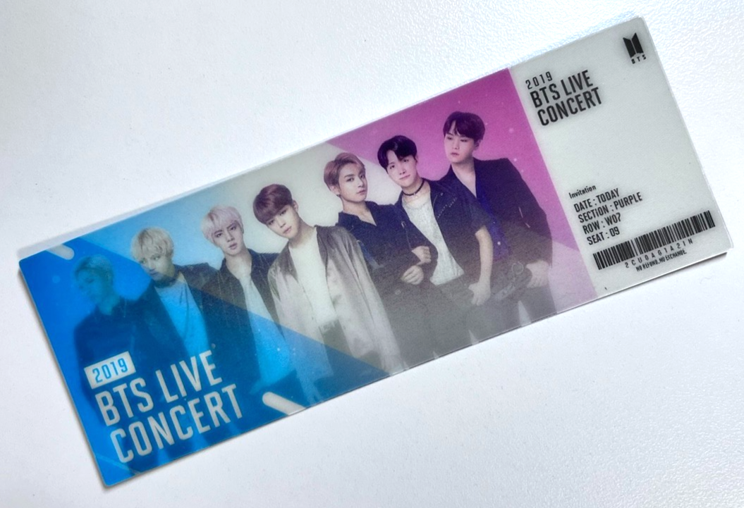 BTS GROUP WORLD OST 2019 BTS LIVE CONCERT Lenticular Ticket