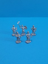 Vintage Collectible Miniature Pewter Figurines : Medieval Knights Set Of 5