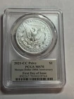2021-CC Privy Morgan Silver Dollar PCGS MS70 FDI Thomas S Cleveland Signature