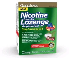 2x GoodSense Nicotine Polacrilex Lozenge 4 mg Mint 72 Count Stop Smoking Aid