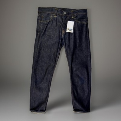 Mens LEVIS 511 JEANS size W30 L30 slim 04511-2100 Selvedge urn dark blue raw 30