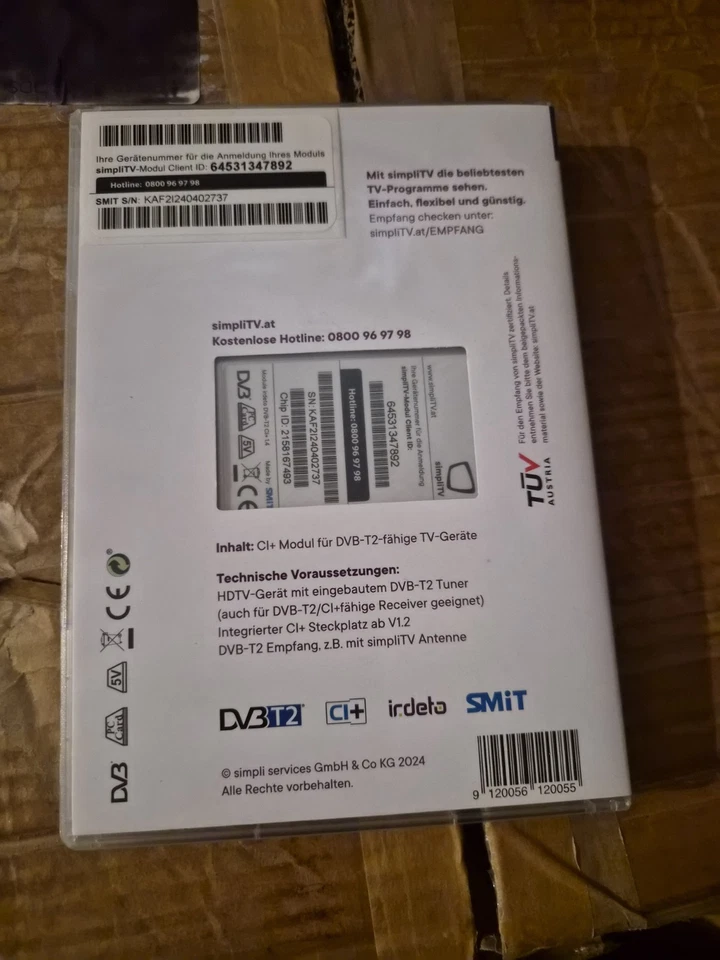 simpliTV-Modul (Österreich)   für DVB-T2 / CI+ fähige TV/Receiver  - Bild 3 von 4