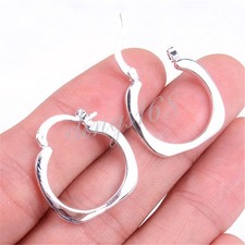  BUY 1 GET 1 FREE Genuine 925 Sterling Silver 20mm Small Square Hoop Earrings