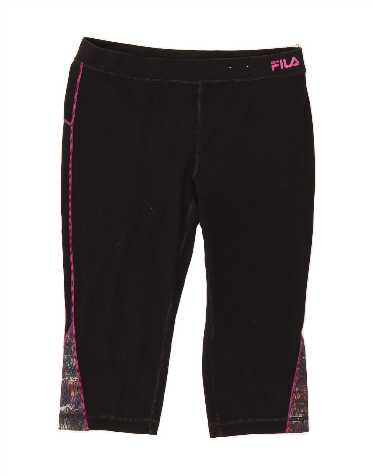 FILA Leggings Donna Capri UK 14 Medium Nero Cotone AA08