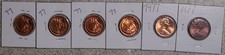 1977 Australia 2c  2 Cents Coins (6)  QEII Unc -  Red (5)