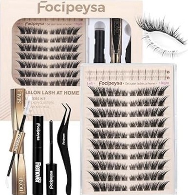 Focipeysa Get Salon Lash At Home Lash Clusters Kit with glue and tools