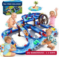 2-Tier Water Table Toys with Watermill for Kids, Upgraded Large 115PCS
