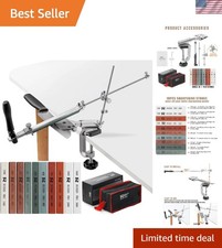 360  Rotating Fixed-Angle Knife Sharpener with 10 Whetstones - Quality