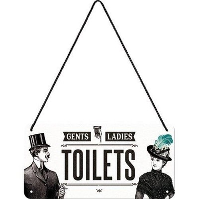 Nostalgic style-retro metal sign door sign hanging sign 10x20 cm-toilets