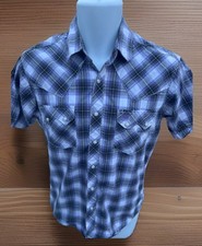 Wrangler Retro Men  s S Pearl Snap Plaid Western Short Sleeve Shirt K-906