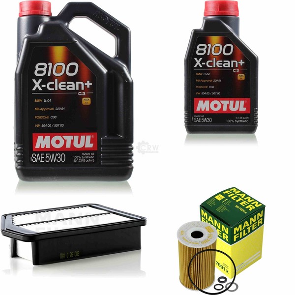Inspektionspaket 6L Motul 8100 X-Clean+ 5W-30 FüR Hyundai I40 CW 1.7 Crdi KIA-image