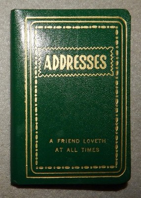 Vintage Address Book with 'A Friend Loveth At All Times' (3  3/4'' x 2  5/8'')_new