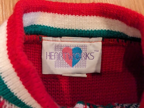 Vintage HEART WORKS Cardigan Sweater Knit Scottie-Dog Christmas USA - M 5/6 - Picture 3 of 5