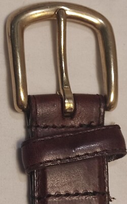 Woolrich Brown leather/Fabric accented Belt Brass Buckle sz  display picture 1
