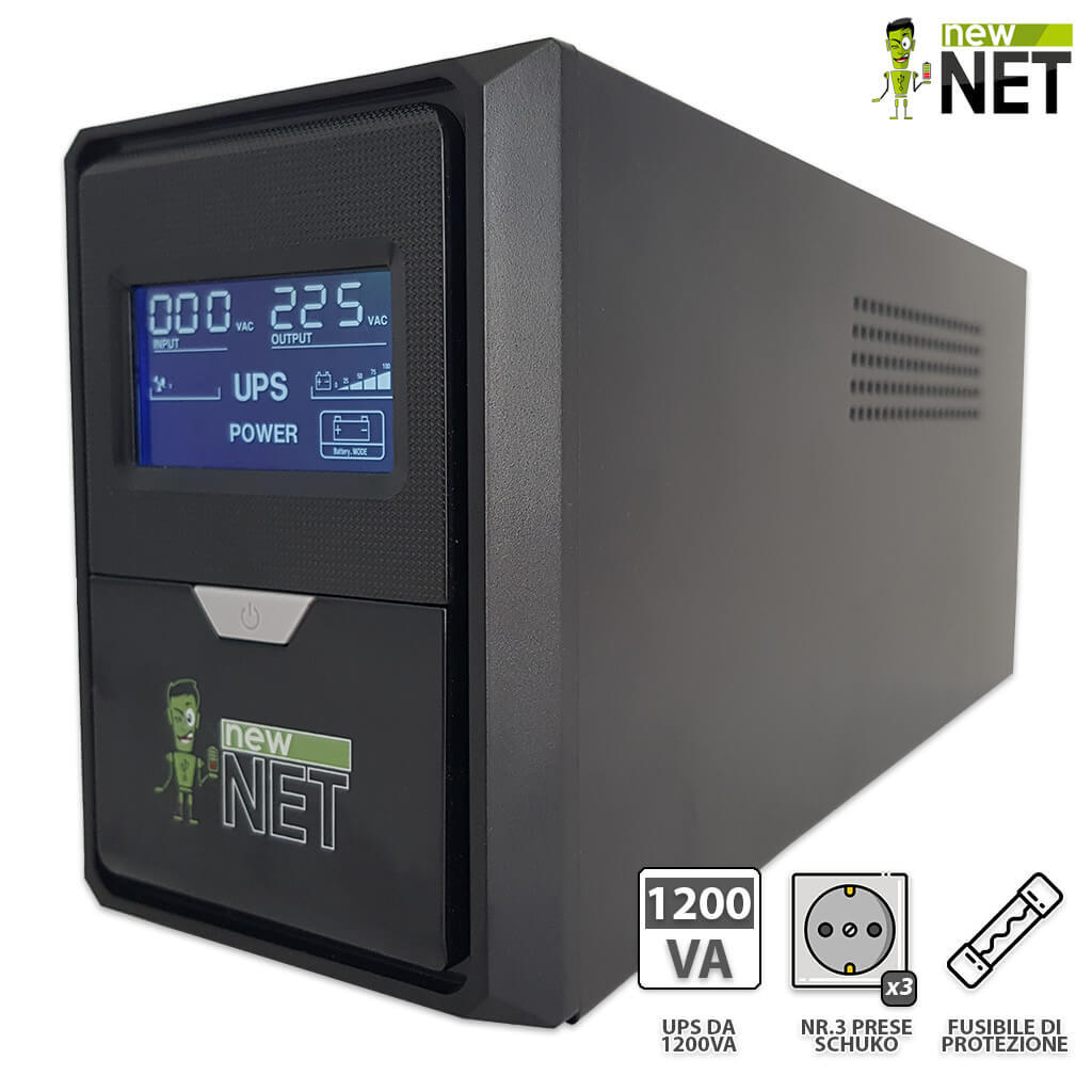UPS Stabilizzatore 1200VA 700W - 3 Prese per Console e TV Gaming